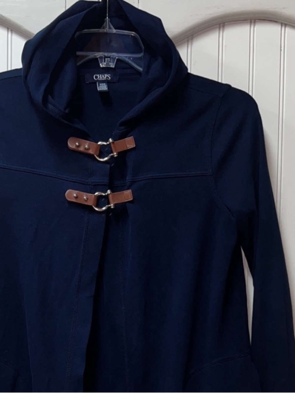 Chaps Ralph Lauren Navy Buckle Hooded Jacket M